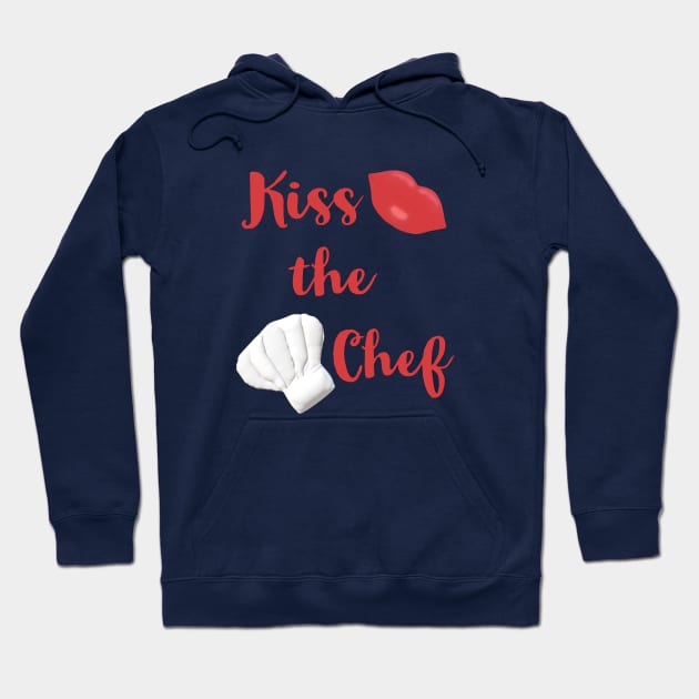 Kiss the Chef (Black with Red Letters) Hoodie by Art By LM Designs 